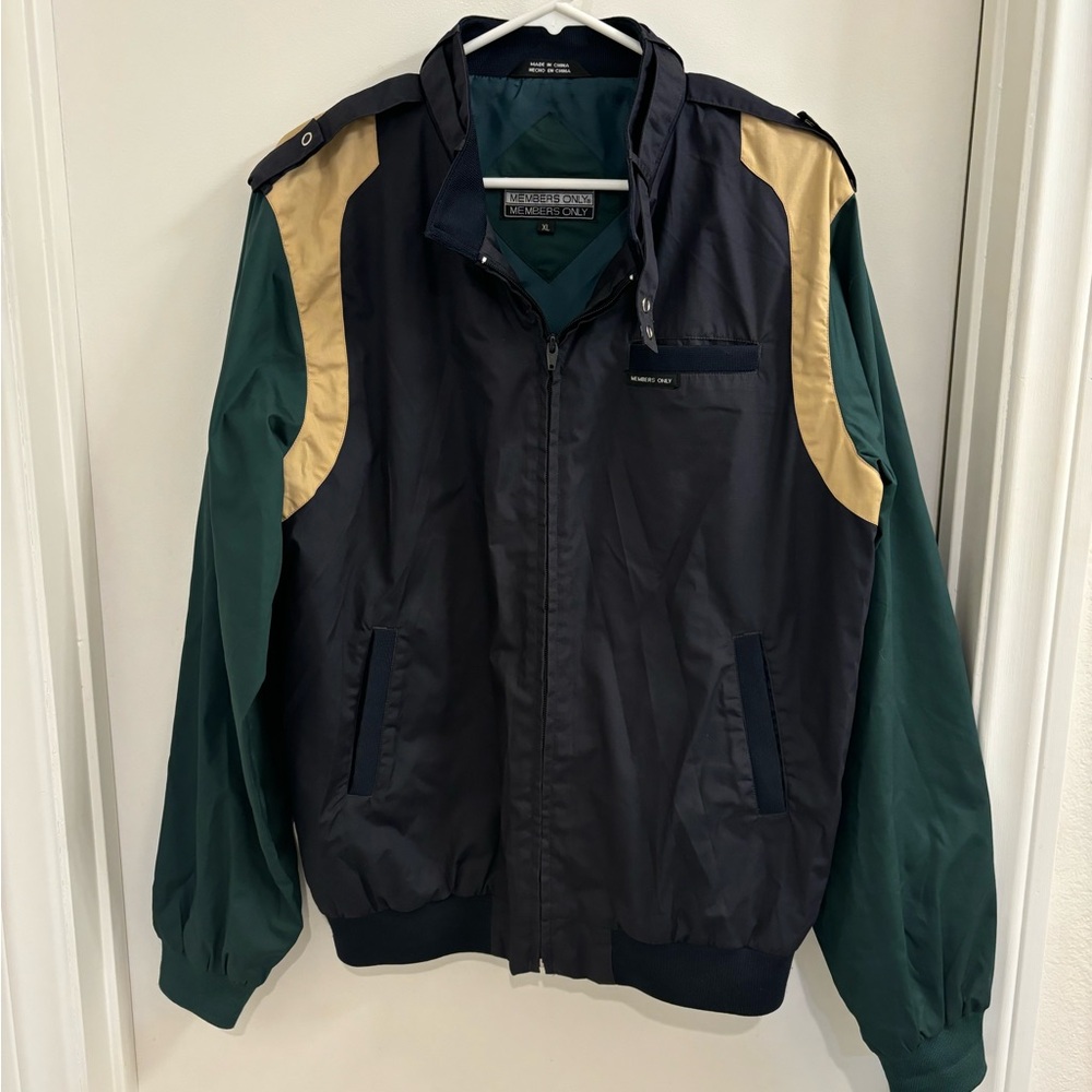 Members Only Green Black Colorblock Jacket